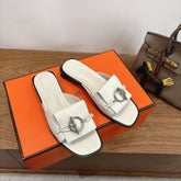 Hermes Ilot 50 sandals white