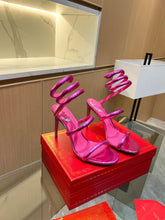 Rainbow Crystal Sandals - Yellow Pink Ankle Wrap High Heel Party Dress Shoes 95mm