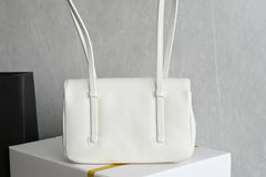 Chanl Preppy Coco Bowling Bag - White & Gold Hardware