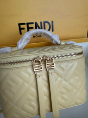Fend Vanity Mini-Bag - Yellow FF Embossed Nappa Leather