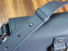 Diour Saddle Triple Pouch - Navy Blue Oblique Jacquard