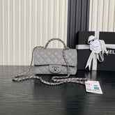 Chanel Coco Handle Bag - Grey & Silver Hardware