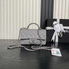 Chanel Coco Handle Bag - Grey & Silver Hardware
