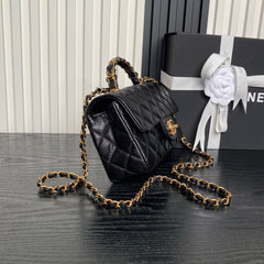 Chanl Coco Handle Bag - Balck & Gold Hardware