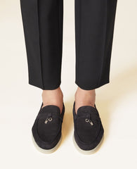 Loro Piana Summer Charms Walk Loafer Black