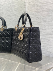Lady Diour Bag - Black Cannage Lambskin (Big)