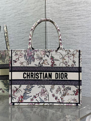Diour Book Tote "Florilegio" - White & Pinks Floral