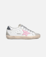 Golden Goose Super-Star with Pink star and Sliver heel tab