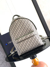 Diour Saddle Backpack with Flap - Olive Green Oblique Jacquard