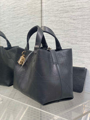 Diour Toujours Bag - Black Flat Macrocannage Calfskin