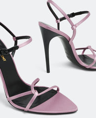 Saint Laurent Clara Sandals in Silk Satin