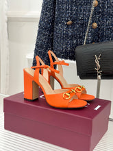 Guci Horsebit Platform Sandal - Orange