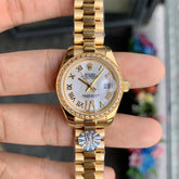 Rolx Lady-Datejust 28 – 18 ct Yellow Gold Diamond-Set Bezel