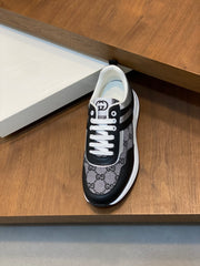 Guci Chunky Sneaker with GG Supreme - Black Leather