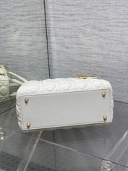 Lady Diour Bag - White Cannage Lambskin