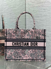 Diour Book Tote "Pink Herbarium" - Pink Embroidery