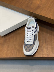 Guci Chunky Sneaker with GG Supreme - white & Blue