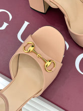 Guci Horsebit Platform Sandal - pink beige