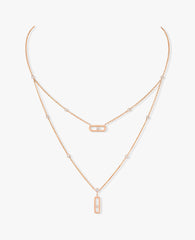 Messika Move Uno 2 Rows Rose Gold Necklace