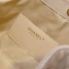 Chanl 26C Mini Drawstring Bag - Beige Quilted Lambskin