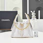 Chanl 26C Mini Drawstring Bag - Optical White Quilted Lambskin