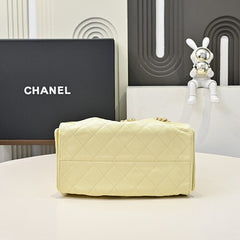 Chanl 26C Mini Drawstring Bag - Yellow Quilted Lambskin