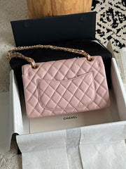 Chanl Classic Double Flap Bag - Pink & Gold Hardware