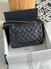 Chanl Classic Double Flap Bag - Black & Gold Hardware