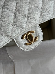 Chanl Classic Double Flap Bag - white & Gold Hardware