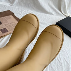 Chanl High Boots - CC Logo Knee-High Rubber Boots - Beige