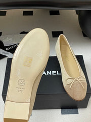 Chanl Classic Ballerina Flats - All Beige Lambskin