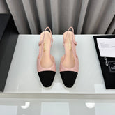 Chanl Slingback Sandals - Pink & Black Cap Toe