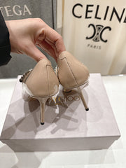 Jmmy Cho Bing 100 Crystal-Embellished Mules - Beige