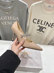 Jmmy Cho Bing 100 Crystal-Embellished Mules - Beige