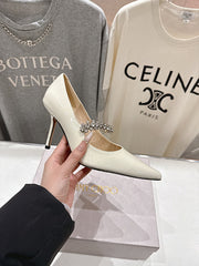 Jmmy Cho Bing 100 Crystal-Embellished Mules - White