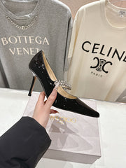 Jmmy Cho Bing 100 Crystal-Embellished Mules -Black