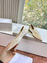 Jmmy Cho Lace & Leather Ballet Flats - White