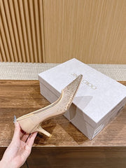 Jmmy Cho Love 100 Crystal-Embellished Pumps - Beige