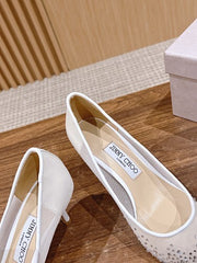 Jmmy Cho Love 100 crystal-embellished pumps - White