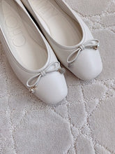 Jmmy Cho Elme Embellished Leather Ballet Flats - White