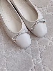 Jmmy Cho Elme Embellished Leather Ballet Flats - White