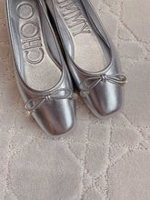 Jmmy Cho Elme Embellished Leather Ballet Flats - Silver