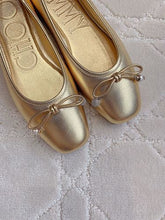 Jmmy Cho Elme Embellished Leather Ballet Flats - Gold