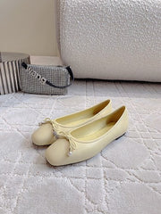 Jmmy Cho Elme Embellished Leather Ballet Flats - Yellwo