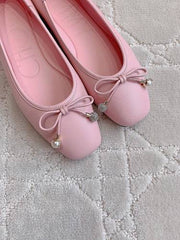Jmmy Cho Elme Embellished Leather Ballet Flats - Pink