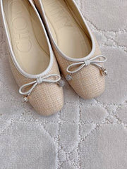 Jmmy Cho Elme Embellished Leather Ballet Flats - Beige