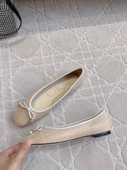 Jmmy Cho Elme Embellished Leather Ballet Flats - Beige