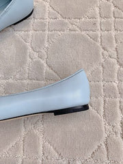 Jmmy Cho Elme Embellished Leather Ballet Flats - Soft Blue