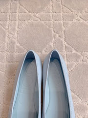 Jmmy Cho Elme Embellished Leather Ballet Flats - Soft Blue