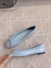 Jmmy Cho Elme Embellished Leather Ballet Flats - Soft Blue
